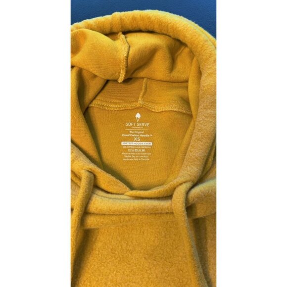 Soft Serve Hoodie Mustard Yellow Gold Hoodie Fleece Sweatshirt Very Soft Fabric - Picture 9 of 10